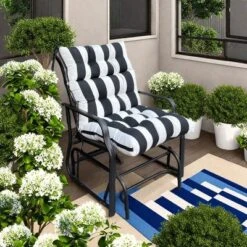 FURNIinspire Outdoor Seat Cushions 2 Pcs Set High Back Patio Chair Cushions, Blue And White Stripes Seat Cushion, Multicolored, 44"*22"*4" 9 FURNIinspire Outdoor Seat Cushions 2 Pcs Set High Back Patio Chair Cushions, Blue And White Stripes Seat Cushion, Multicolored, 44"*22"*4" -HV GUEST 832caf62 9507 4a83 b2c0 8d209287f6a9