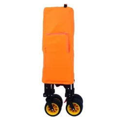 Furniinspire Wheelbarrows And Lawn Carts Big Large Capacity Folding Cart, Extra Long Extender Wagon Cart, Black And Orange, 53“*20"*51" -HV GUEST 86a0813f 265d 4c11 bd2e ff1739903463
