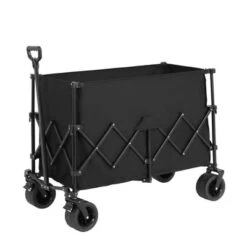 FURNIinspire Wheelbarrows And Lawn Carts Beach Wagon Lawn Cart Garden Cart, Heavy Duty Folding Utility Yard Cart, Black, 20.87"*42.91"*32.68" -HV GUEST 886bc203 78a7 44a7 8374 896b828071e0