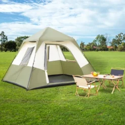 FURNIinspire Camping Tents 6 Person Camping Tent With Rainfly And Carry Bag For Hiking Outdoor, Easy To Assemble Tent, Green, 107.87"*120"*65.98" -HV GUEST 8971a186 a1c1 439a b630 5aeb9295c708
