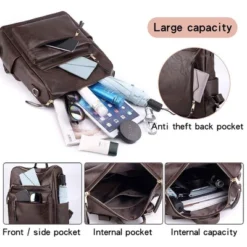 FURNIinspire Backpacks Backpack Travel Backpack, Laptop Backpack For Women, Convertible Ladies Fashion School Shoulder Bags, Brown, 5.5"*12.6"*13.4" -HV GUEST 89dc3a0f 8156 48f3 84ed 2d3418db3de6