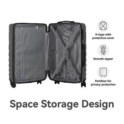 FURNIinspire Bag And Luggage Sets 3 Piece Rolling Luggage Travel Suitcase Set, Lightweight Durable Suitcases With Wheels, Grey, 21.06"*11.81"*30.31" 5 FURNIinspire Bag And Luggage Sets 3 Piece Rolling Luggage Travel Suitcase Set, Lightweight Durable Suitcases With Wheels, Grey, 21.06"*11.81"*30.31" - Image 3