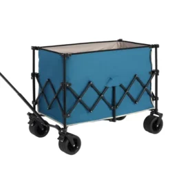 FURNIinspire Wheelbarrows And Lawn Carts Beach Wagon Lawn Cart Garden Cart, Heavy Duty Folding Utility Yard Cart, Blue, 20.87"*42.91"*32.68" -HV GUEST 8bc3a899 0bdb 4128 a7cb 0a4a95b81d42