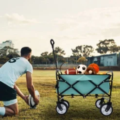 FURNIinspire Outdoor Serving Carts Fish 250L Collapsible Wagon Beach Wagon With Big Wheels For Camping, Sports, Blue, 25.98"*17.32"*37.4" -HV GUEST 8e59eb65 a525 423f b360 bb3e2328ac93