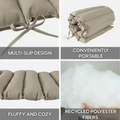 FURNIinspire Outdoor Seat Cushions 2pcs Waterproof Patio Seat Cushion, Breathable Lounge Chair Cushion Replacement, Brown, 73"*24"*2.36"