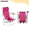FURNIinspire Outdoor Portable Chair 4 Position Recline With Headrest And Backpack Straps For Outdoor Relaxation, Pink, 23"*21.7"*31.5" -HV GUEST 902160b5 1b7d 459a a271 5cd3df7542e1