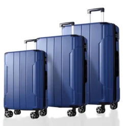 FURNIinspire Bag And Luggage Sets 3 Piece Suitcase Set, Expandable Hard Shell Carry On Luggage Sets, Travel Luggage Blue, 12"*18.3"*29.9" -HV GUEST 90262ee7 d061 4f4d beae 61f10222b628