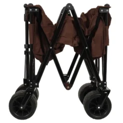 FURNIinspire Wheelbarrows And Lawn Carts Utility Park Garden Cart, Heavy Duty Garden Cart Folding Camping Cart, Brown, 37.8"*21.65"*34.33" -HV GUEST 95a8e9cc 85cd 4380 91bc 55c0bd3a0b34
