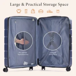 FURNIinspire Luggage 20/24/28 Inch Suitcase Carry On Luggage Hardside Carryon Suitcase Rolling Travel Luggage Travel Luggage, Blue -HV GUEST 95a9d9f1 49ee 4054 a270 9d3593c04518