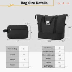 FURNIinspire Bag And Luggage Sets Luggage Set Travel Suitcase With Bags Spinner Wheels Abs Lightweight Suitcase, Black, 16"*10"*24" -HV GUEST 9705ca68 7462 47ad a671 3553c37e711a