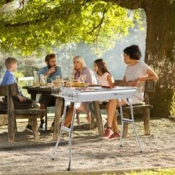 FURNIinspire Outdoor Grills, Griddles And Smokers Stainless Steel BBQ Grill Cooking Accessories For Camping, Picnics, Use, Silver, 28.7"*12.99"*7.3" -HV GUEST 97284a72 9b2d 4f22 b5aa e0608a8cfdaa