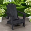 FURNIinspire Patio Accent Chairs Folding Adirondack Chair, Outdoor Adirondack Chair With Cup Holder, Wood Texture Folding Chair, Black, 32"*29"*36" -HV GUEST 9743d0fc e327 4235 8274 45406b973bee