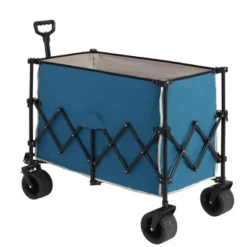 FURNIinspire Wheelbarrows And Lawn Carts Beach Wagon Lawn Cart Garden Cart, Heavy Duty Folding Utility Yard Cart, Blue, 20.87"*42.91"*32.68" -HV GUEST 98d25c16 3fd4 4670 86f7 0ed9a8337c16