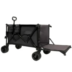 FURNIinspire Outdoor Serving Carts Extra Long Extender Wagon Cart Beach Wagon Cart 480LBS With All-Terrain Wheels, Black, 35.43"*22.83"*43.34" -HV GUEST 999ca651 e077 4cfb 855f 01dd5a86134b