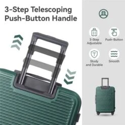 FURNIinspire Bag And Luggage Sets 3 Piece Travel Hard Shell Luggage, Lightweight Rolling Suitcases With Wheels, Green, 20.67"*11.61"*29.92" -HV GUEST 9b5d97f3 329a 49b9 a8ff 9edf18cfdfef