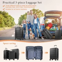 FURNIinspire Luggage 3packs Luggage Set, 20-28 Inch Luggage Expandable Hardside Suitcase, ABS Durable Lightweight Travel Luggage With TSA Lock, Black 9 FURNIinspire Luggage 3packs Luggage Set, 20-28 Inch Luggage Expandable Hardside Suitcase, ABS Durable Lightweight Travel Luggage With TSA Lock, Black -HV GUEST 9d9255b7 5fd3 414b 88c4 0332befa5566