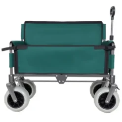 FURNIinspire Outdoor Serving Carts 3-in-1 Folding Wagon With Bench Seat 500lbs Capacity, Beach Tires For Camping Beach, Green, 40.94"*25.2"*44.29" -HV GUEST 9dd4fbc5 aa1a 4220 b781 14a364ca14bc