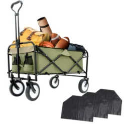 FURNIinspire Outdoor Serving Carts 360lbs Foldable Wagon Cart Beach Wagon Utility Cart Wagon Grocery Cart For Fishing, Green, 35.04"*21.65"*38.98" -HV GUEST 9ec63b90 5594 4d69 93b1 89e662385f74