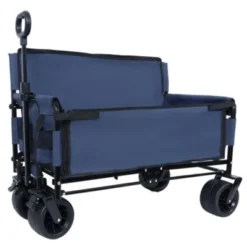 FURNIinspire Outdoor Serving Carts 3-in-1 Convertible Heavy-Duty Folding Wagon Cart With Bench Seat Storage 500lbs, Blue, 37"*24.02"*40.94" -HV GUEST 9effea61 2fd5 450d b26a d64a81ce87fe