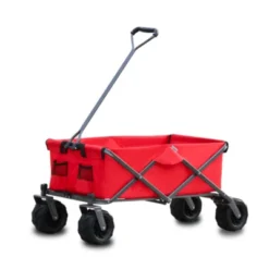 FURNIinspire Outdoor Serving Carts Park Garden Cart Tool Customized Color Folding Camping Trolley Outdoor Picnic Beach Wagon, Red, 37.8"*21.2"*34.45" -HV GUEST a09f8c41 811b 4b63 903c e49fb425eca0
