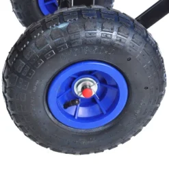 FURNIinspire Wheelbarrows And Lawn Carts Outdoor Wagon Pulling Air Tires Garden Cart, Lawn Cart With Pull Handle, Blue, 39“*19"*20" -HV GUEST a0dc1e92 21b2 4929 8f1d b341cebdf282