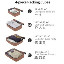 FURNIinspire Bag And Luggage Sets 4 Piece Luggage Set, Carry On Luggage Suitcase With 4 Packing Cubes, Travel Luggage, Black, 16.69"*12.4"*29.72" -HV GUEST a198e069 1983 492b 954c 709a06f6822e