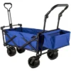 FURNIinspire Outdoor Serving Carts Extra Large Collapsible Garden Cart With Removable Canopy Folding Wagon Utility Carts, Blue, 39"*21.4"*39" 1 FURNIinspire Outdoor Serving Carts Extra Large Collapsible Garden Cart With Removable Canopy Folding Wagon Utility Carts, Blue, 39"*21.4"*39" -HV GUEST a26d6b8e 864e 4096 9d11 a1cb5f9e6cef
