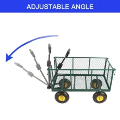 FURNIinspire Wheelbarrows And Lawn Carts Flower Cart Garden Flower Cart, Multi Function Wagon Cart With Handle, Green, 44“*20"*41" -HV GUEST a301236d 4a11 4905 85d9 c6fb9a0af9d1