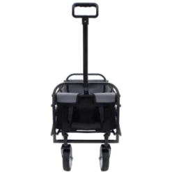 FURNIinspire Outdoor Serving Carts Foldable Wagon Cart Beach Wagon Utility Wagon Grocery Cart 3pcs Plastic Liner Cover, Black, 25.98"*17.32"*37.4" -HV GUEST a46980cc 9585 4755 85ab 97d3e4bef228