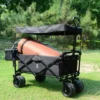 FURNIinspire Outdoor Serving Carts Collapsible Wagon 140L Wagons Carts Foldable With Removable Canopy Folding Wagon Cart, Black, 35.4"*19.7"*44.5" -HV GUEST a7a03e85 4150 4d47 b9c4 01a2e5d59175