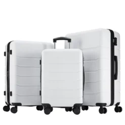 FURNIinspire Bag And Luggage Sets 20/24/28 Inch 3PCS Hard Shell Roller Suitcase Set Expandable Travel Luggage With Spinner Wheels, White -HV GUEST a81a8cf4 ea26 44d1 acb7 244c26277870