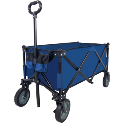 FURNIinspire Outdoor Serving Carts Utility Collapsible Folding Wagon Cart Heavy Duty Foldable Beach Wagon For Camping, Blue, 34.65"*17.71"*35.23" 7 FURNIinspire Outdoor Serving Carts Utility Collapsible Folding Wagon Cart Heavy Duty Foldable Beach Wagon For Camping, Blue, 34.65"*17.71"*35.23" - Image 5