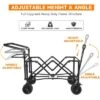 FURNIinspire Outdoor Serving Carts Collapsible Wagon 140L Wagons Carts Foldable For All-Terrain With Brake For Camping Beach, Black, 44.9"*20"*46.8" -HV GUEST a91e9d58 9721 4546 ace0 445fc969d189