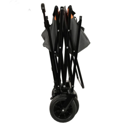 FURNIinspire Outdoor Serving Carts 480Lbs Collapsible Wagon With Canopy Lightweight Foldable Wagon With Mosquito Net, Orange, 45.28"*22.83"*38.78" 5 FURNIinspire Outdoor Serving Carts 480Lbs Collapsible Wagon With Canopy Lightweight Foldable Wagon With Mosquito Net, Orange, 45.28"*22.83"*38.78" - Image 3