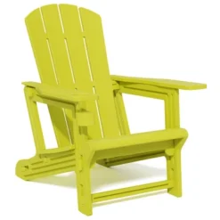 FURNIinspire Patio Accent Chairs Outdoor Folding Chairs Adirondack Chair, Portable Chair With Handles For Beach, Backyard, Yellow, 31.4"*29.6"*36.4" -HV GUEST ac89303f 359f 420f 9e59 1d3c436c389a