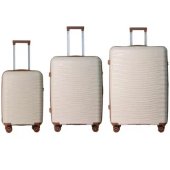 FURNIinspire Bag And Luggage Sets 3 Piece Rolling Suitcase Set, Hard Suitcases With Wheels, Lightweight Travel Luggage, Beige, 21.46"*12.01"*30.51" -HV GUEST acbb12fe ea01 41e0 bd5c 5e90df99a469