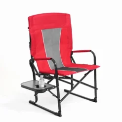 FURNIinspire Outdoor Portable Chairs Camping Chair Directors Chair, Oversized Portable Folding Chair With Side Table, Red, 27.56"*24.41"*43.31" -HV GUEST ace9bf9e 088f 46c7 b3bb 69acb5d2f183