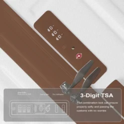 FURNIinspire Bag And Luggage Sets 3 Size Luggage Suitcases With Wheels, Hard Rolling Suitcase Set For Travel Business, Brown, 20.87"*11.81"*30.31" -HV GUEST aeb1d47a 7377 48c0 9b9b 7c9e09db3906