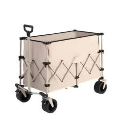FURNIinspire Wheelbarrows And Lawn Carts Beach Wagon Lawn Cart Garden Cart, Heavy Duty Folding Utility Yard Cart, Beige, 20.87"*42.91"*32.68" -HV GUEST af3681e1 3c2f 4010 b9e2 b1c5fd2b353e