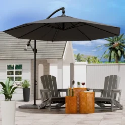 FURNIinspire Patio Umbrellas, Double Sided Twin Patio Umbrella Outdoor, Brown