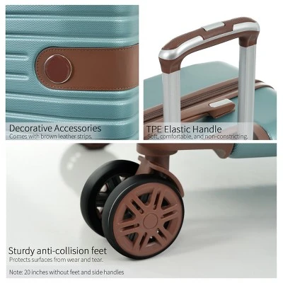 FURNIinspire Bag And Luggage Sets 3 Piece Carry On Luggage Sets, Lightweight Hard Shell Suitcase With Wheel, Bag Set, Blue, 8.9"*13.6"*21.3" 6 FURNIinspire Bag And Luggage Sets 3 Piece Carry On Luggage Sets, Lightweight Hard Shell Suitcase With Wheel, Bag Set, Blue, 8.9"*13.6"*21.3" - Image 4