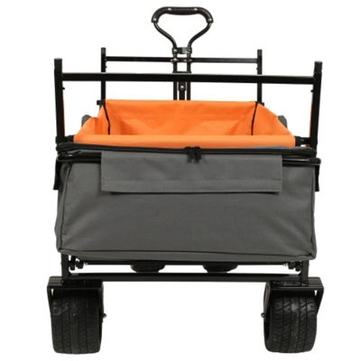 FURNIinspire Outdoor Serving Carts 480Lbs Collapsible Wagon With Canopy Lightweight Foldable Wagon With Mosquito Net, Orange, 45.28"*22.83"*38.78" 6 FURNIinspire Outdoor Serving Carts 480Lbs Collapsible Wagon With Canopy Lightweight Foldable Wagon With Mosquito Net, Orange, 45.28"*22.83"*38.78" - Image 4