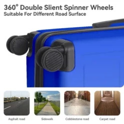 FURNIinspire Bag And Luggage Sets Hard Shell 3 Piece Suitcase Set, Travel Luggage Business Suitcases With Wheels, Blue, 19.88"*10.63"*29.92" 9 FURNIinspire Bag And Luggage Sets Hard Shell 3 Piece Suitcase Set, Travel Luggage Business Suitcases With Wheels, Blue, 19.88"*10.63"*29.92" -HV GUEST b5659252 b7c4 4cc2 82c3 7d747c898511