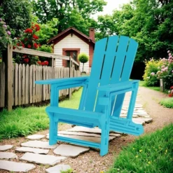 FURNIinspire Patio Accent Chairs Outdoor Folding Chairs Adirondack Chair, Portable Chair With Handles For Beach, Backyard, Blue, 31.4"*29.6"*36.4" -HV GUEST b5dffe4e 616e 43e9 aa59 76a337ded9b2