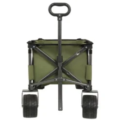 FURNIinspire Outdoor Serving Carts Collapsible Foldable Extended Wagon With 480lb Weight Capacity All-Terrain Beach Wheels, Green, 37.8"*21.65"*34.33"
