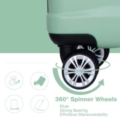 FURNIinspire Bag And Luggage Sets 5 Piece Expandable Hard Shell Suitcase Set Stylish Rolling Travel Luggage For Family, Green, 20.28"*11.42"*30.31" -HV GUEST b901d2e9 1c0b 497e 8991 be2ba827812e