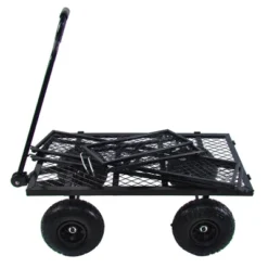 FURNIinspire Wheelbarrows And Lawn Carts Outdoor Steel Frame Wagon Cart Garden Cart, Ideal For Firewood And Yard Debris, Black, 40“*19"*40" -HV GUEST b954f288 798a 4aaf b57f 386bd94374cd