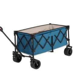 FURNIinspire Wheelbarrows And Lawn Carts Beach Wagon Lawn Cart Garden Cart, Heavy Duty Folding Utility Yard Cart, Blue, 20.87"*42.91"*32.68" -HV GUEST baa53774 623e 4dd8 80c3 a15eb543db23
