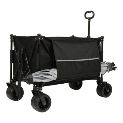 FURNIinspire Outdoor Serving Carts Collapsible Foldable Extended Wagon 480lbs Capacity Heavy Duty Folding Utility Cart, Black, 37.4"*23.03"*38.98" 5 FURNIinspire Outdoor Serving Carts Collapsible Foldable Extended Wagon 480lbs Capacity Heavy Duty Folding Utility Cart, Black, 37.4"*23.03"*38.98" - Image 3