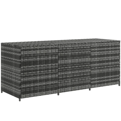 FURNIinspire Utility Storage Cabinet 175 Gallon Outdoor Storage Box With Inner Liner PE Rattan Wicker Deck Box, Grey, 29.90"*13.80"*24.80" 7 FURNIinspire Utility Storage Cabinet 175 Gallon Outdoor Storage Box With Inner Liner PE Rattan Wicker Deck Box, Grey, 29.90"*13.80"*24.80" - Image 5